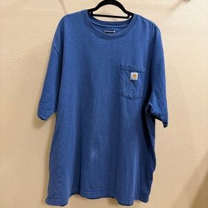 Carhartt Shirt Mens 2XL BlueOutdoors Short Sleeve Workwear Casual Work